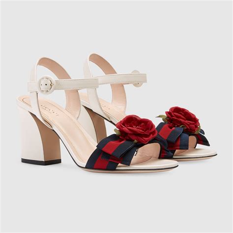 gucci leather sandals mid heel